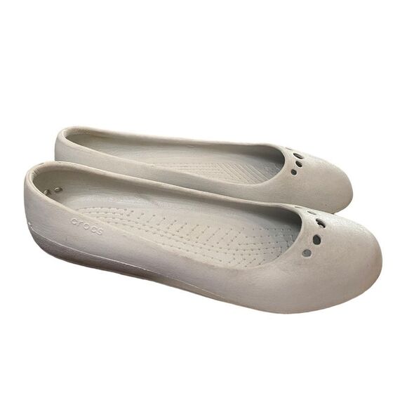 CROCS Prima Ballerina Slip-on Grey Ballet Flats 11 - Picture 2 of 7